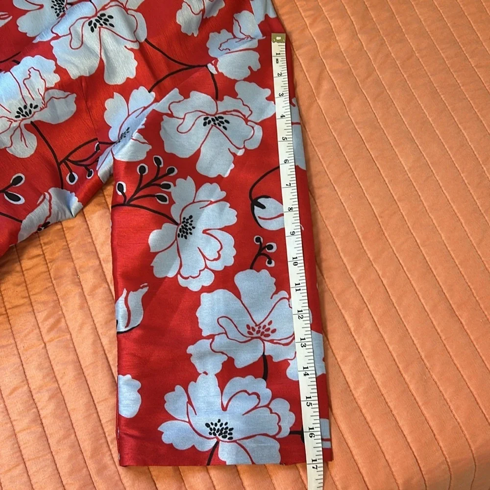 WAYWARD FANCIES eShakti Floral Print Dupioni Kimono Style Trench Jacket size M - Picture 15 of 16